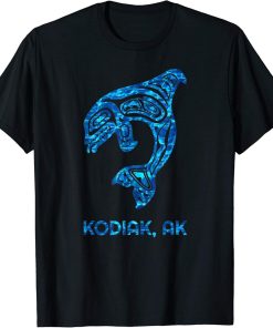 Blue Kodiak Alaska Native American Indian Orca Killer Whale T-Shirt