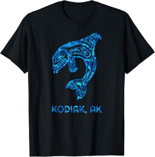 Blue Kodiak Alaska Native American Indian Orca Killer Whale T-Shirt