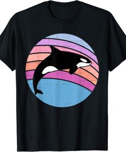 Orca Family Vintage Retro Art, Killer Whale Family T-Shirt