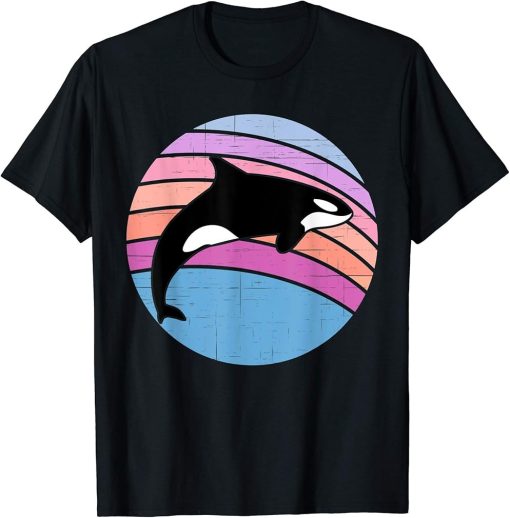 Orca Family Vintage Retro Art, Killer Whale Family T-Shirt